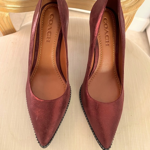 Coach Shoes - Coach Metallic Wine Pointed-Toe Heels